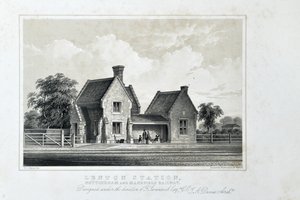Lenton Station, Nottingham und Mansfield Railway, um 1848 von W.L. Walton