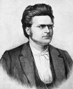Porträt von Bjornstjerne Martinius Bjornson (1832-1910), norwegischer Schriftsteller, Dichter und Dramatiker, Holzschnitt nach einem Foto von Budtz Mueller und Co