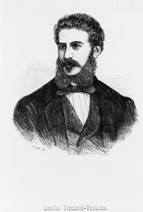 Porträt von Emilio, Marquis Visconti-Venosta (1829-1914), Patriot, italienischer Staatsmann und Diplomat, der Senator und Außenminister des Königreichs Italien war von John Ward Dunsmore