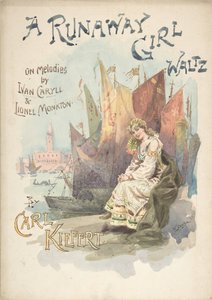Entwurf für Musikcover: A Runaway Girl Waltz, 1898