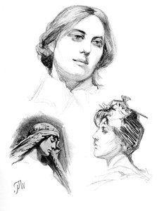 Bleistiftstudien von drei Frauen, 1902-1903