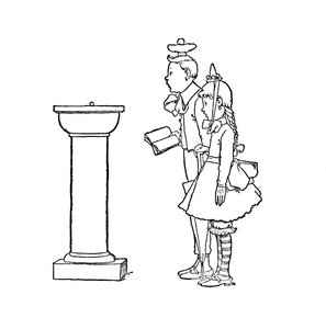 Die Erbsen wurden im Kuriositätenkabinett präsentiert, um 1930 von William Heath Robinson