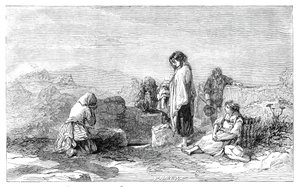Pilger zum Heiligen Brunnen - von F.W. Topham - aus der neuen Aquarellausstellung von W. J. Linton