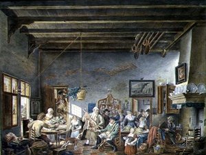Eine niederländische Tavernen-Innenansicht (nach einem Gemälde von Johannes Petrus van Horstock) 1824