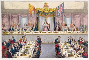 Königin Victoria trinkt auf das Wohl der Bürger Londons beim Bankett in der Guildhall, 1837