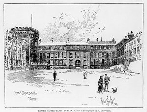 Lower Castle Yard, Dublin, graviert von Herbert Railton (1857-1910)
