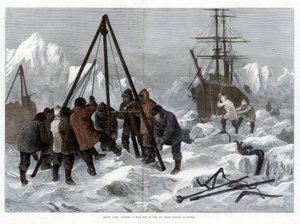 Arktisches Leben, einen Weg aus dem Eis schneiden aus den Winterquartieren, 1875 von W. Palmer