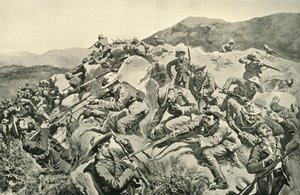 Mit General French: Neuseeländer retten eine Vorhut des Yorkshire Regiments, 1900 von W Small