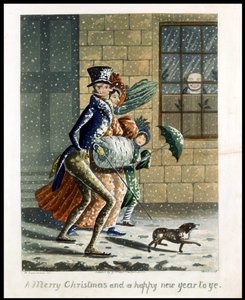 Ein frohes Weihnachtsfest und ein glückliches neues Jahr, viktorianische Weihnachtskarte