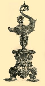 Lampe in Form eines sphinxartigen Meereswesens von W. W. McCarty