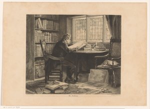 Lesender Mann vor dem Fenster seines Studierzimmers von W. Wright Nooth