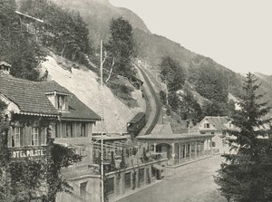 Startpunkt der Pilatusbahn, Alpnachstad, Schweiz, 1895 von W and S Ltd