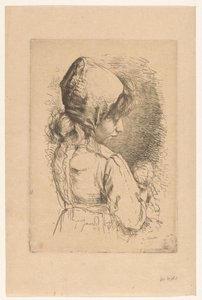 Mädchen mit Haube auf dem Kopf