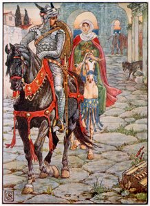 Sir Geraint und die Dame Enid in der verlassenen römischen Stadt