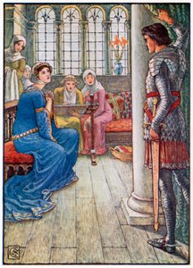 Sir Owen begrüßt die Dame des Brunnens von Walter (after) Crane