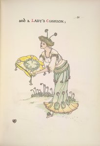 Eine Dame hält ein Kissen