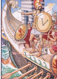 Er wurde zum Ziel für jeden Pfeil, Illustration aus Die Geschichte Griechenlands, 1930er Jahre von Walter Crane