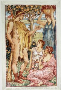 Herkules (Herakles) und die Nymphen - in „A wonder book for girls and boys“ von Walter Crane