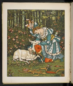 Illustration zur Geschichte, die Hind im Wald