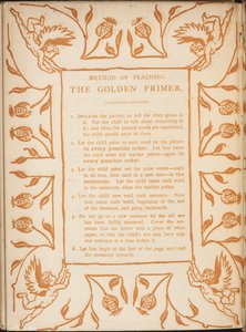 Methode zum Unterrichten des goldenen Primers. Blumengrenzen mit Putten. von Walter Crane