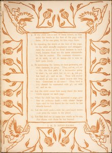 Leseanweisungen für ein Kind. Eine Blumengrenze mit Putten. von Walter Crane