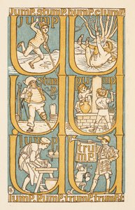 Reimwörter, die mit dem Buchstaben P enden. Zur Veranschaulichung des Buchstabens U. Das goldene Primer. von Walter Crane