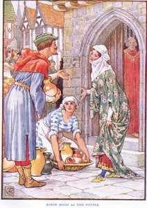 Robin Hood als Töpfer, ca. 1920 von Walter Crane