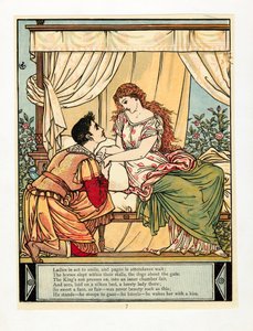 Der Prinz weckt die Schöne, aus dem Blue Beard Picture Book, 1879