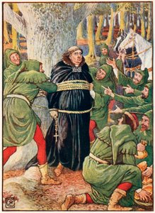 Der Abt von Saint Maries gefangen von Robin Hood von Walter Crane