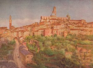 Siena: Eine Stadt auf einem Hügel, um 1900-1913