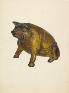 Spielzeugbank: Schwein, ca. 1939