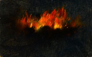 Zeppelin in Flammen, gesehen durch ein Teleskop von Southfields, 3. September 1916