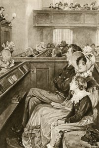 John Ruskin als Junge, der dem Prediger zusieht von Walter Paget