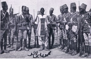 Der Emir Mahmud unter Bewachung, Illustration aus Cassells Geschichte Englands, 1900er Jahre von Walter Paget