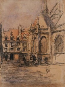 Rue Sainte Catherine und die alten Arkaden, Dieppe, ca. 1900