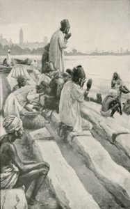 Parsen verehren die aufgehende Sonne am Strand von Bombay von Walter Stanley Paget