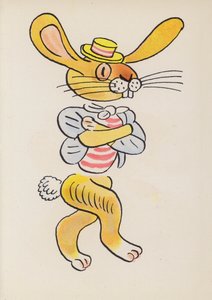 Figuren aus Kinderbüchern: Brer Rabbit (Farblithografie) von Walter Trier