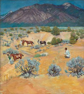Taos-Landschaft mit Indianern