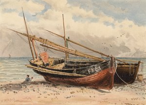 Französische Fischerboote, "Etretat"