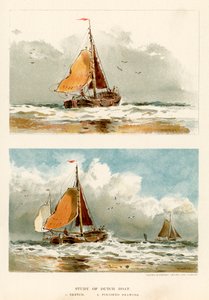 Studie eines niederländischen Bootes (Farblithografie) von Walter William May