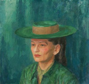 Grete Gamerith mit grünem Hut