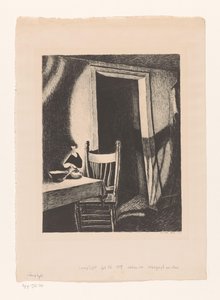 Interieur bei Lampenlicht von Wanda Gág (signed by artist)