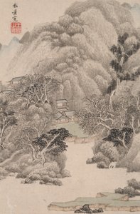 Landschaft im Stil verschiedener alter Meister: Landschaft nach Fan Kuan (990