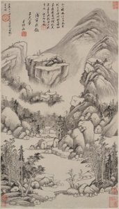 Landschaft im Stil von Huang Gongwang von Wang Shimin