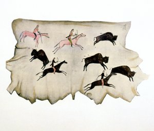 Indianer der amerikanischen Ebenen auf Büffeljagd von Washakie