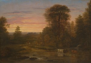 Eine Landschaft nach Sonnenuntergang, ca. 1819 von Washington Allston