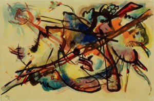 Abstrakte Komposition (Blaugold)