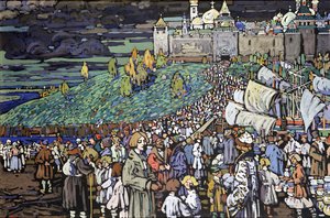 Ankunft der Kaufleute von Wassily Kandinsky