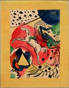 Entwurf für den Umschlag des Almanachs Der Blaue Reiter von Wassily Kandinsky
