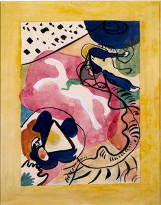 Expressionismus: Titelblattentwurf für den Almanach „Der Blaue Reiter“ von Wassily Kandinsky, 1911 von Wassily Kandinsky